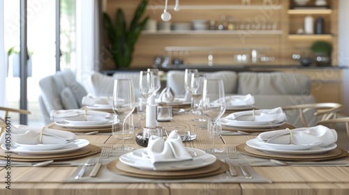 dining table set up in a new modern luxury apartment