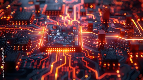 Miraculous digital circuits  closeup  with holographic energy  sharp focus  nextgen technology
