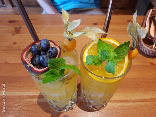 Two amazing cocktails on a table