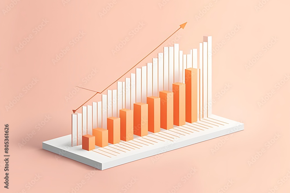 Digital multicolored histogram with a growing business concept Business graphics diagrama isolated. Digital multicolored histogram with a growing business concept Business graphics diagrama isolated.
