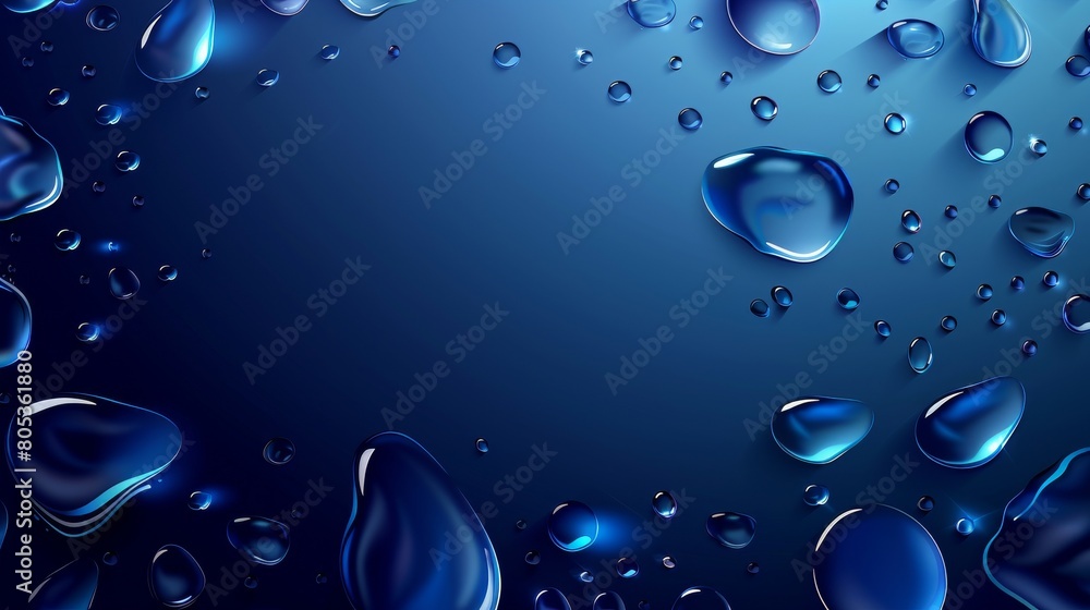 An abstract raindrop illustration with a tear blob. A glass surface with realistic condensation lborder.
