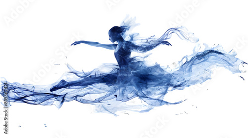 Ballerina made from paint splash isolated on a transparent background, PNG, Ai, High Quality 