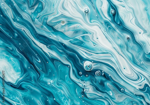 Vibrant shades of blue swirl in an intricate pattern, resembling a mesmerizing marble or fluid art piece