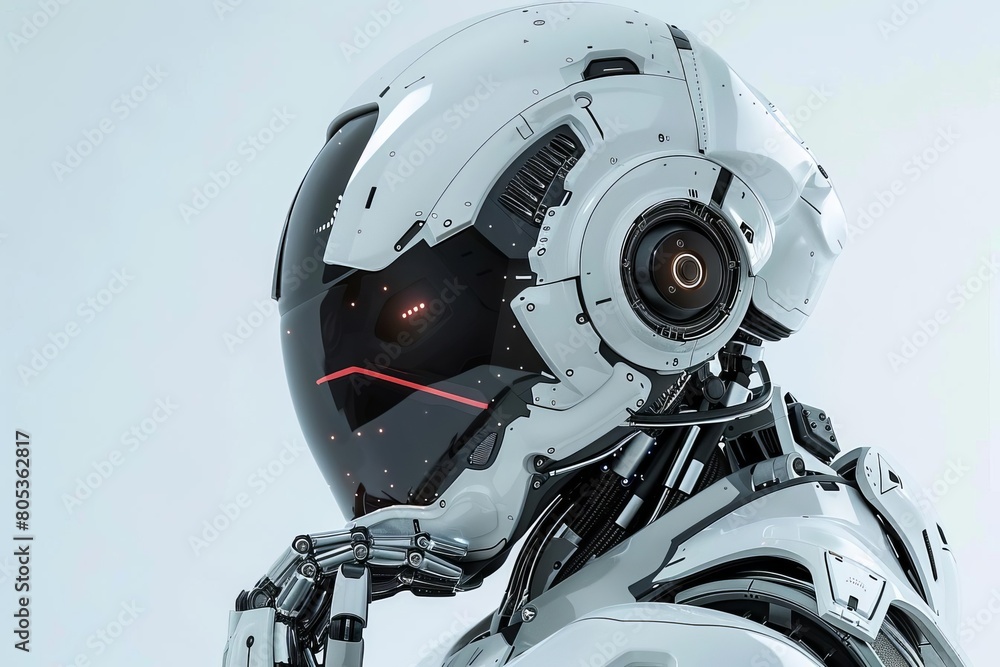 Fototapeta premium 3d rendering ai robot think or compute