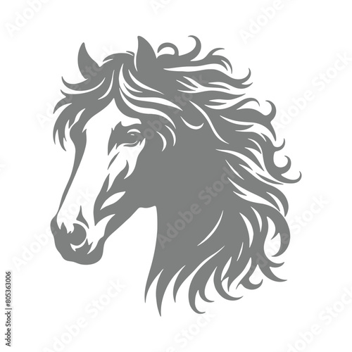 Vector illustration of horse face silhouette  