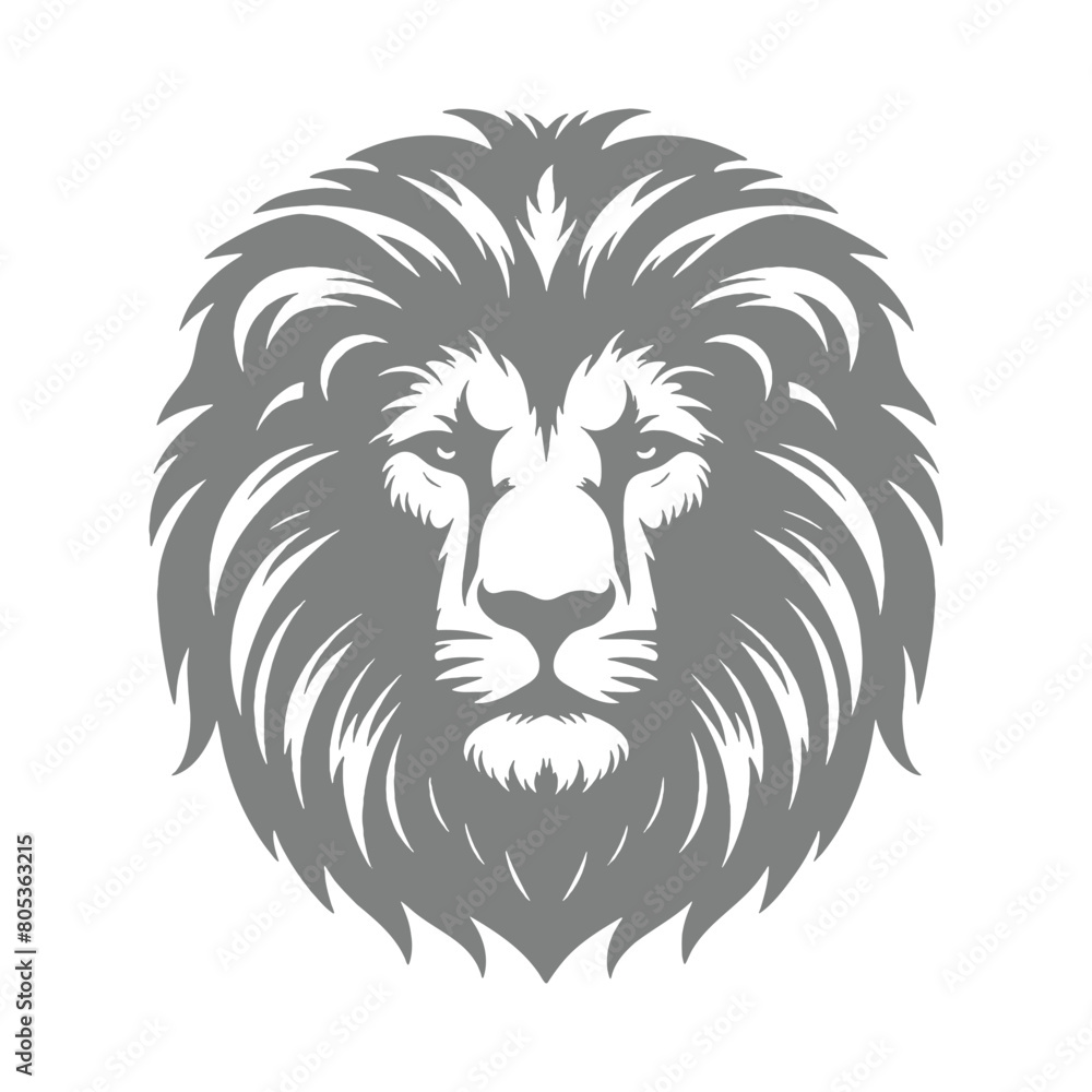 Vector illustration of lion face silhouette	
