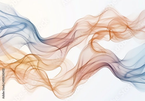 This mesmerizing image shows a delicate pattern of smoke waves in a smooth gradient of colors, suggesting motion and flow