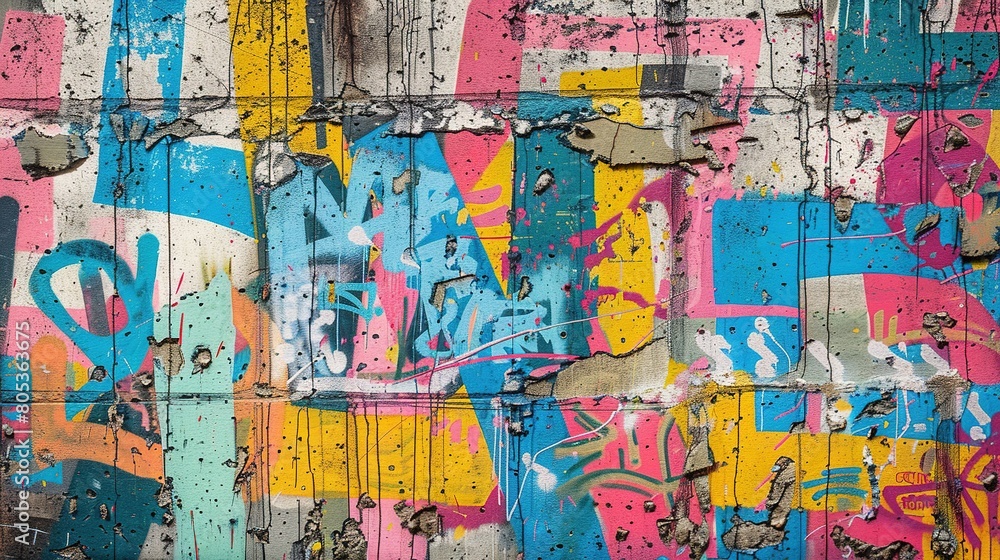 Seamless graffiti pattern. Abstract art, street art culture, and urban design inspiration. 