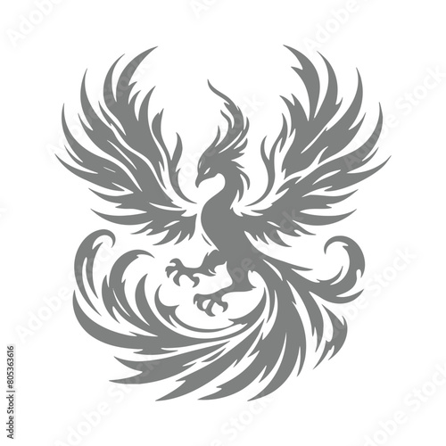 Vector illustration of phoenix silhouette 