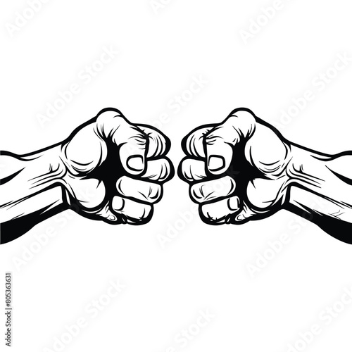 hand holding black and white vector