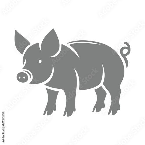 Vector illustration of a pig silhouette  