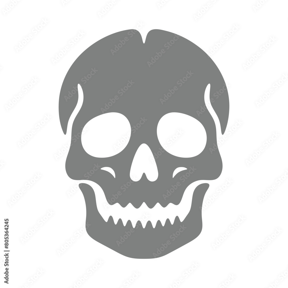 Vector illustration of a skull silhouette	
