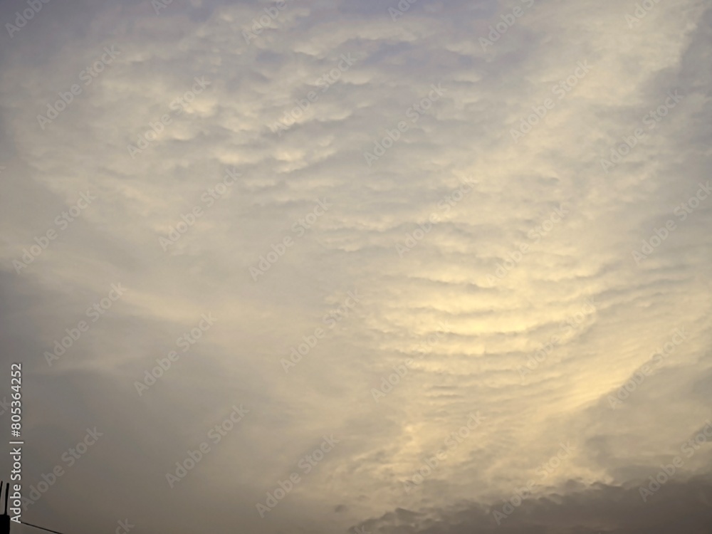 Evening cloudy and Golden sky background.