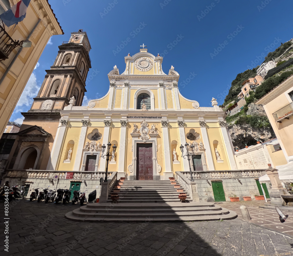 The church of a town in Amalfi coast, Italy.