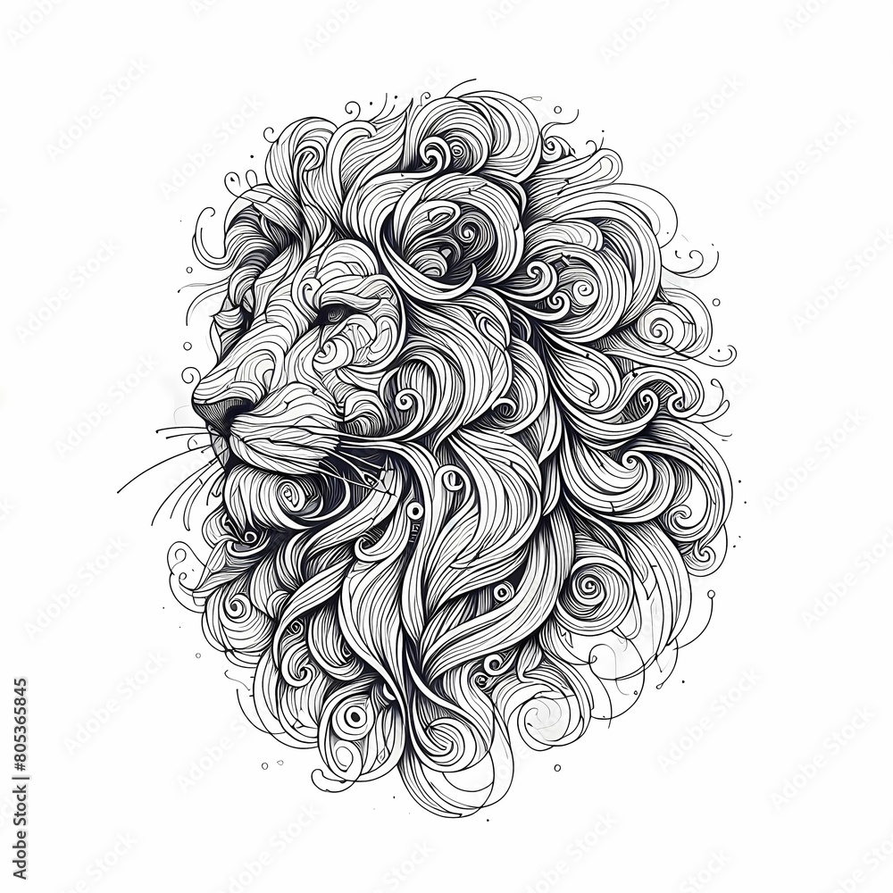  abstract lion drawing