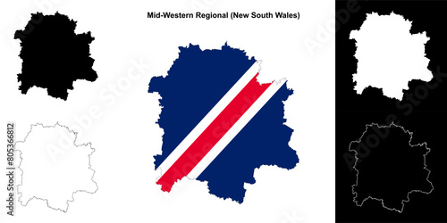 Mid-Western Regional (New South Wales) outline map set