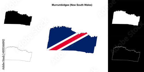Murrumbidgee (New South Wales) outline map set photo