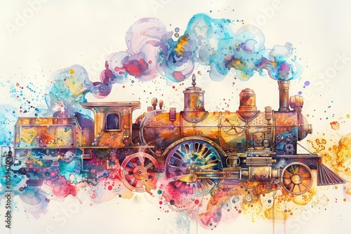 The charm of oldworld innovation is revisited in a Kawaii creative futuristic charismatic watercolor painting photo