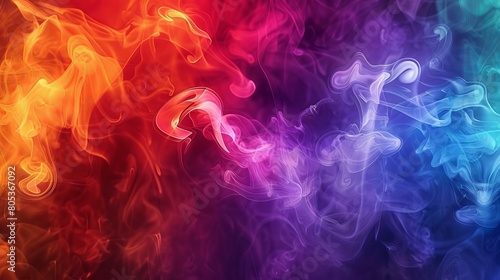 The background is an abstract modern colored background with transparent smoke...