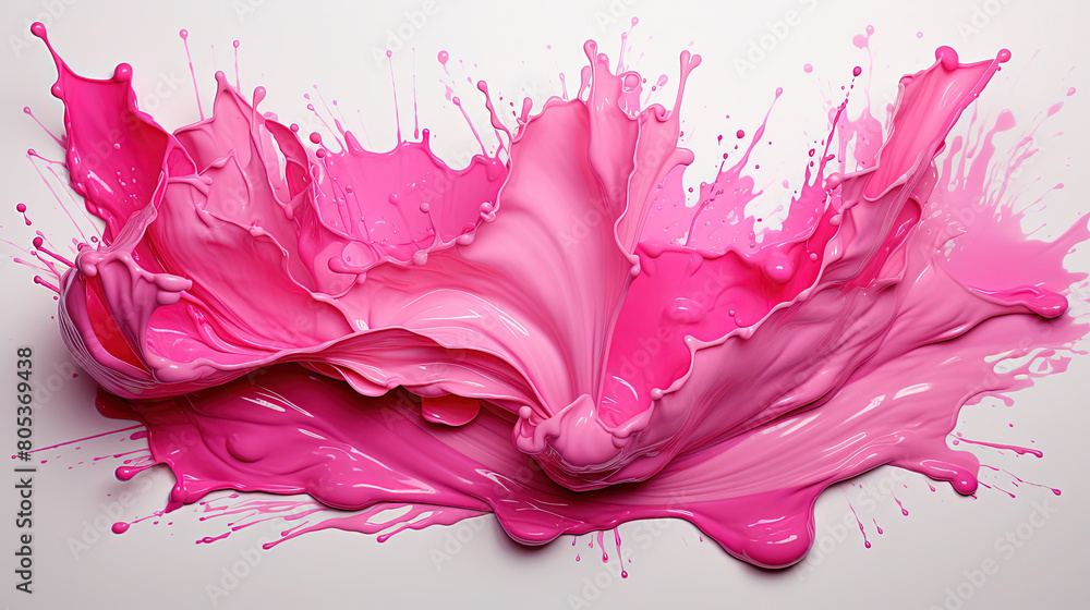 Knolling Strokes of Pink Color Paint On The White Backdrop Knolling Strokes of Pink Color Paint On The White Backdrop