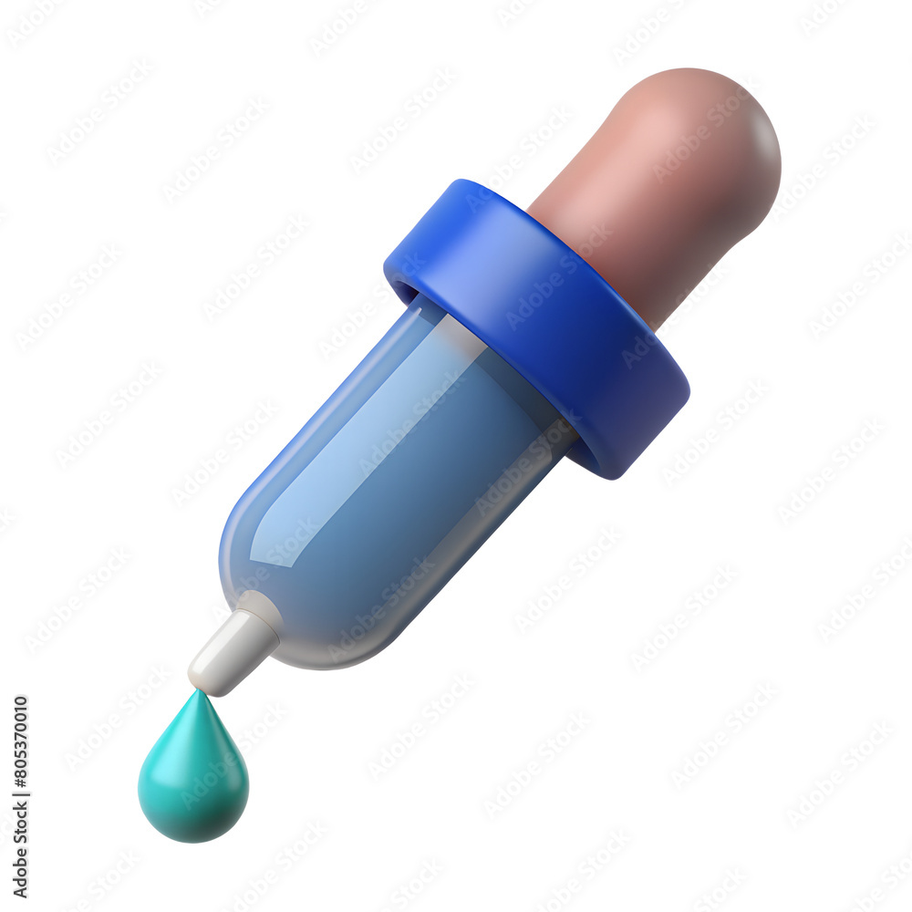 Fototapeta premium isolated dropper plastic 3D icon. science or education illustration. no background