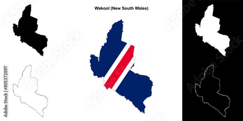 Wakool (New South Wales) outline map set