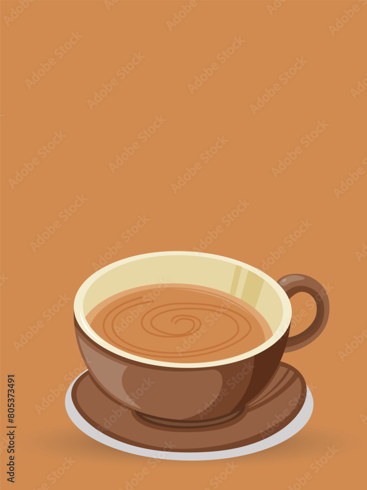 Obraz premium tea and coffee cup vector graphic illustration 