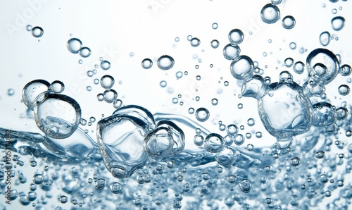 Close-Up of Clear Water Bubbles and Waves, High-Resolution
