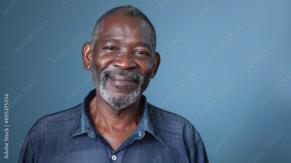 A man with a beard and gray hair is smiling A man with a beard and gray hair is smiling