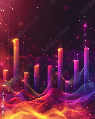 Clean design of a bar chart with descending bars, illustrating a trend of reduction in a specific area