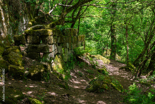 Beautiful natural landscape with traces of ancient civilizations in the Chia Waterfall Park  in the Province of Viterbo  Lazio  Italy.