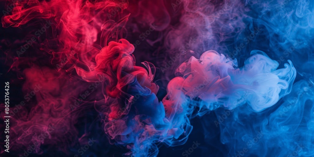 Red and blue smoke. Red and blue smoke.