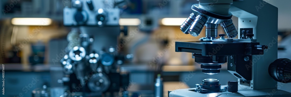Scanning electron microscope in a physical lab, computer education, atom observation, nano Scanning electron microscope in a physical lab, computer education, atom observation, nano