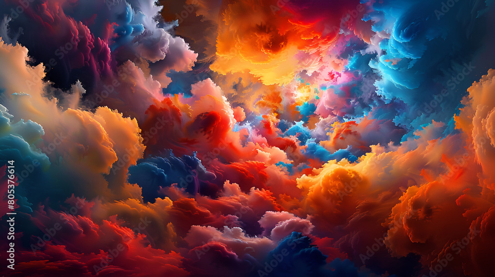 fondo de nubes de colores brillantes y vibrantes cielo nebulosa fondo artístico plantilla para decoración y arte efectos de química wallpaper de magia y fantasía
