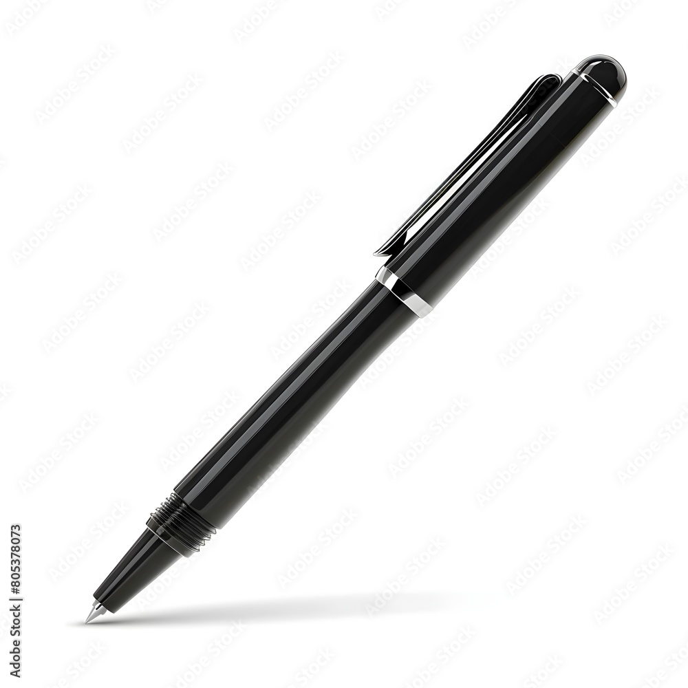 fountain pen isolated on white, black ball pen isolated on white background generative AI fountain pen isolated on white, black ball pen isolated on white background generative AI
