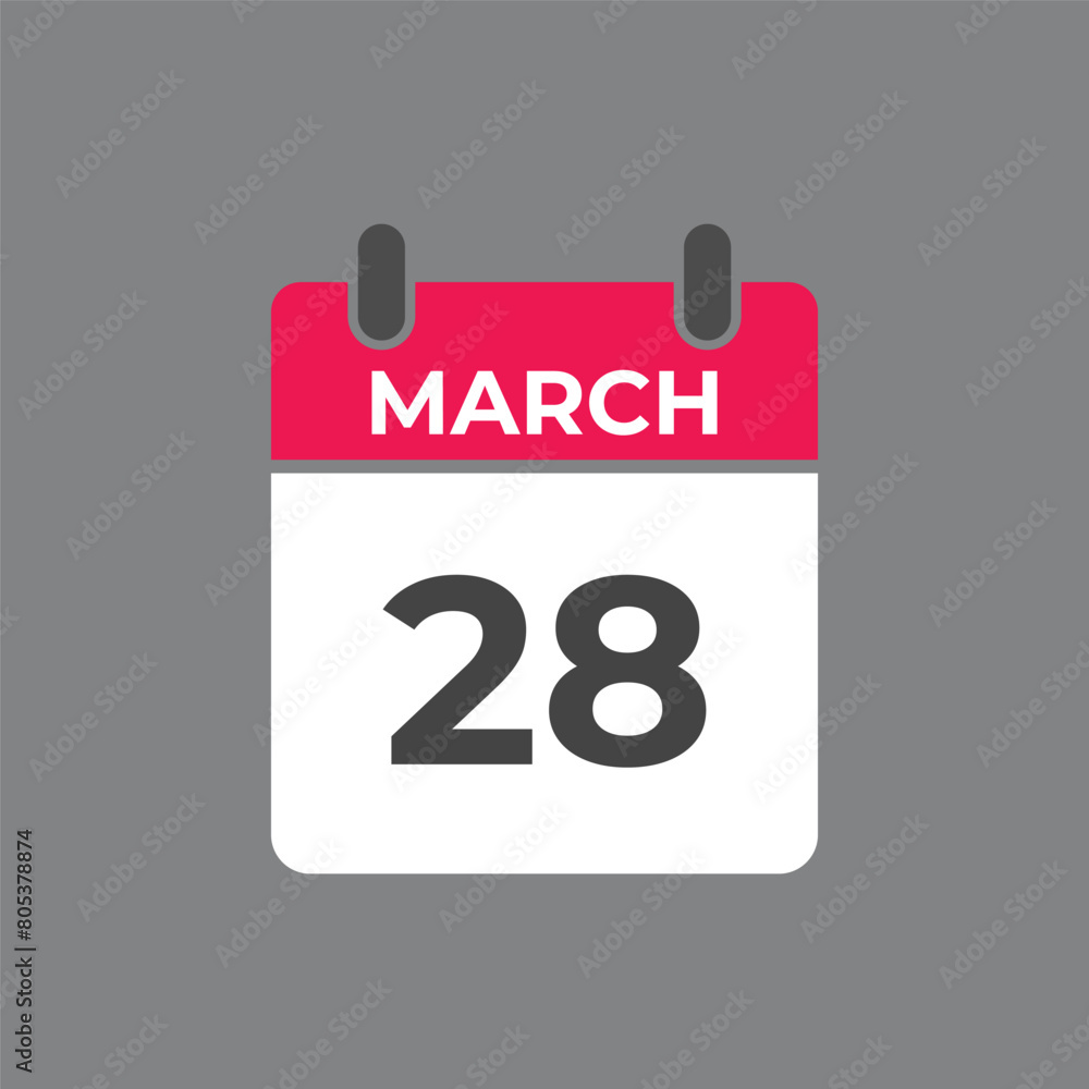 March 28 calendar reminder. 28 March daily calendar icon template. Calendar 28 March icon Design template. Vector illustration
March 28 calendar reminder. 28 March daily calendar icon template. Calendar 28 March icon Design template. Vector illustration
