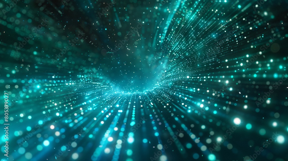 Teal Data Burst, High-Speed Digital Communication Concept Teal Data Burst, High-Speed Digital Communication Concept