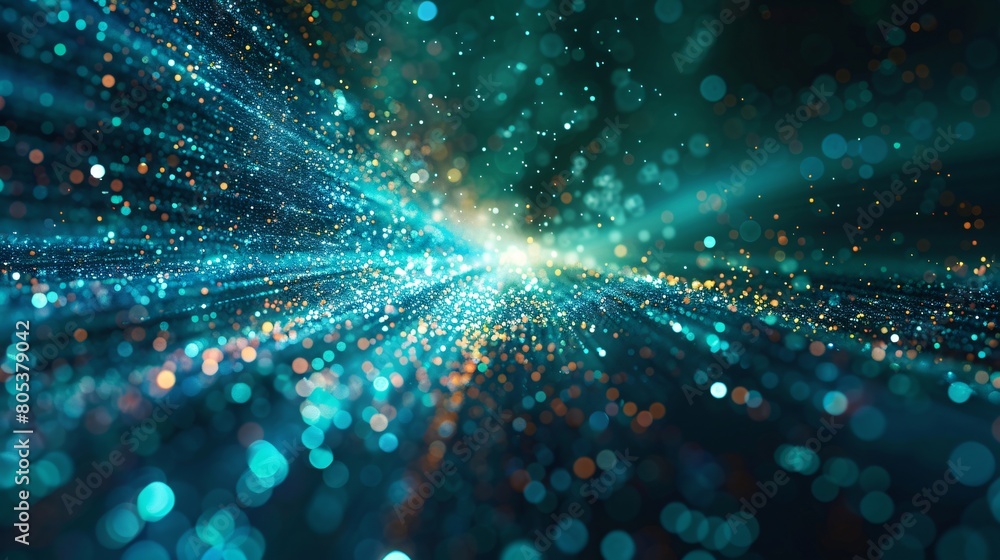 Teal Data Stream Explosion, Dynamic Visualization Teal Data Stream Explosion, Dynamic Visualization