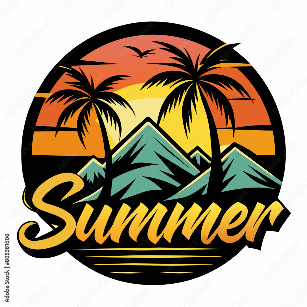 Obraz premium Summer vibes vector illustration. This is an editable file.