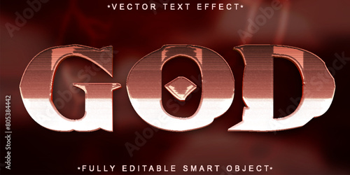 Shiny God Vector Fully Editable Smart Object Text Effect photo