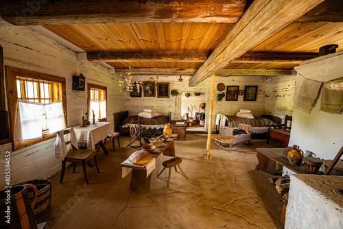 interior of a old rural house in Poland village