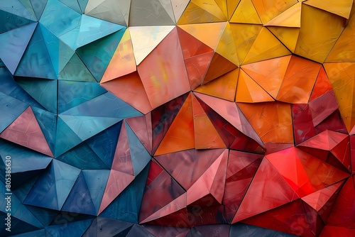 Abstract Texture Background with Colored Geometric Shapes