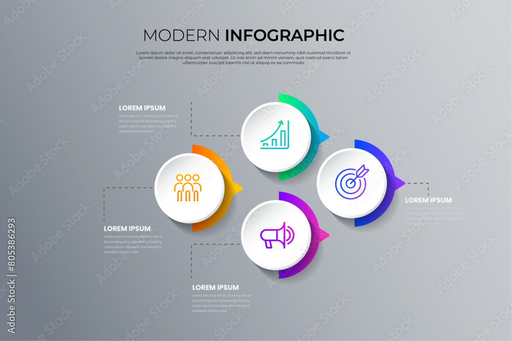 Fototapeta premium Modern and minimal business infographics
