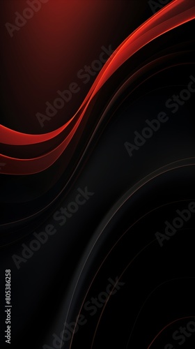 Abstract red waves on black background wallpaper for phone