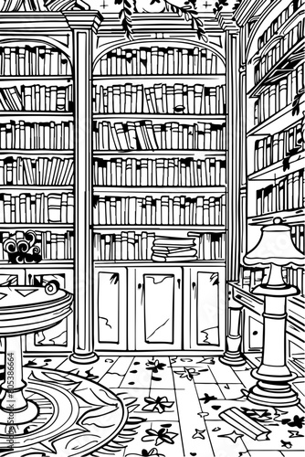 Coloring Book, Malbuchseite, Black and White Vector Graphic zum ausmalen