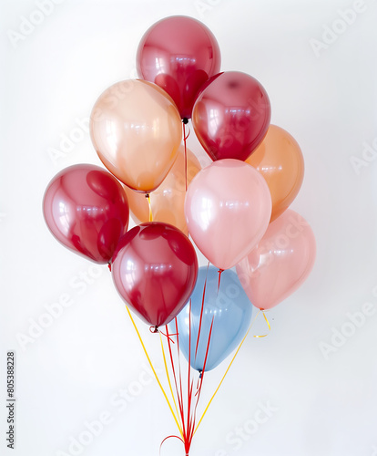 Vibrant Celebration Balloons Floating with Confetti