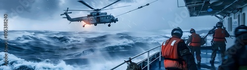 Daring Medical Evacuation from Turbulent Cruise Ship During Severe Storm on Open Ocean photo