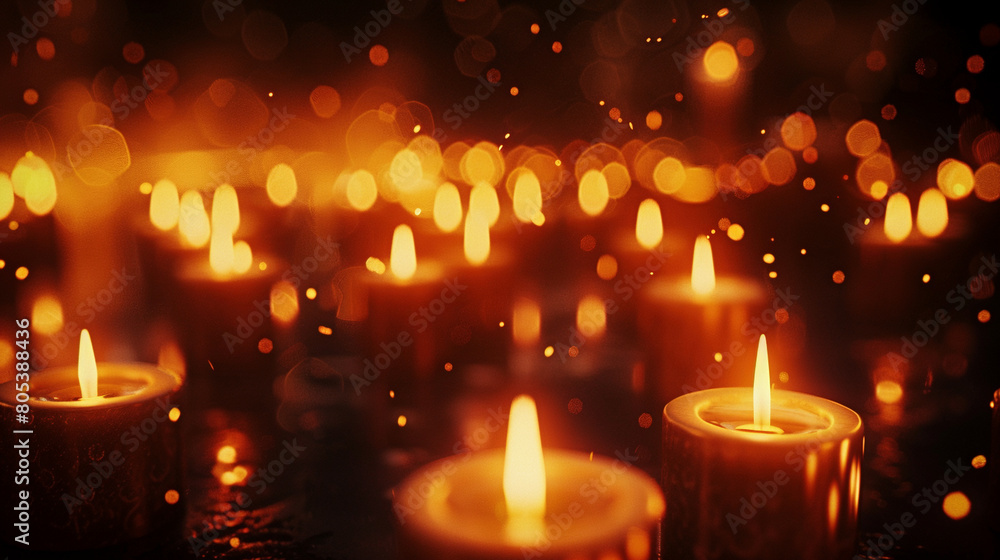 Warm Glow of Many Burning Candles in Soft Focus Warm Glow of Many Burning Candles in Soft Focus