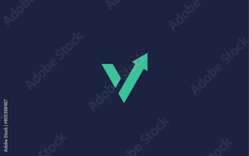 letter v with arrow logo icon design vector design template inspiration