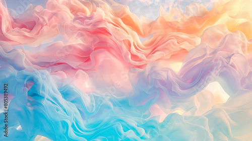Pastel colors sway in the breeze from above photo